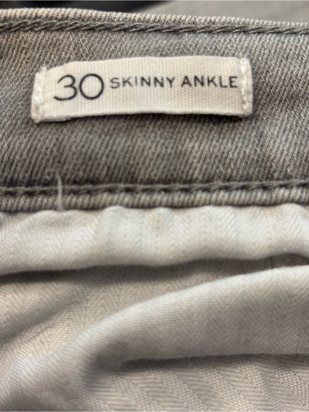 Banana Republic Jeans, Light Gray Skinny Ankle, Subtle Distress Denim, 30x26 - Picture 11 of 11
